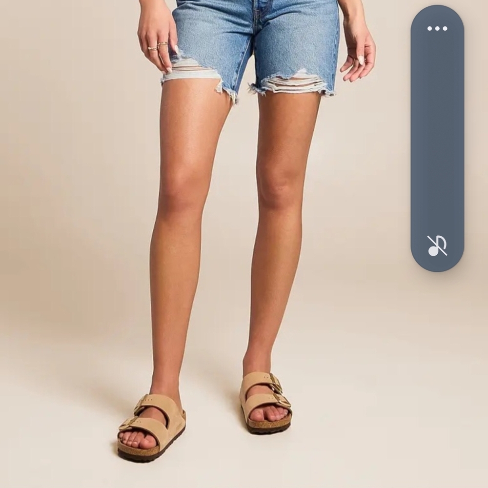 Levi's 501 Mid Thigh Distressed Women's Denim Shorts - Blue New with Tags! - Picture 9 of 9